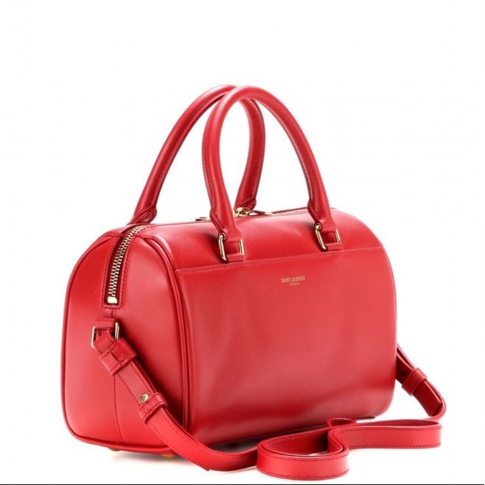 Saint Laurent Duffle 3 Mini Bowling Bag Red